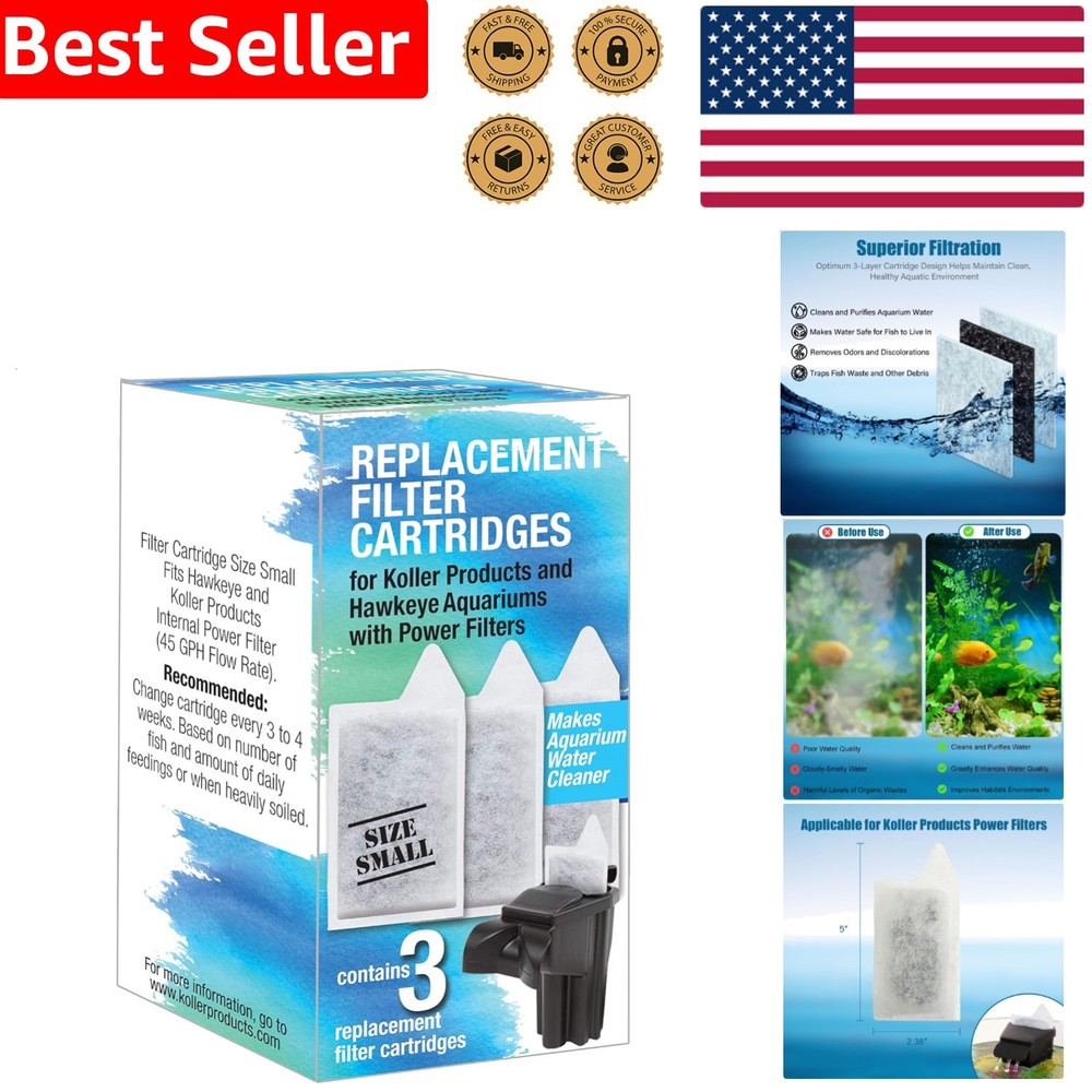 3 Pack Small Replacement Aquarium Filter Cartridges – Crystal Clear Water