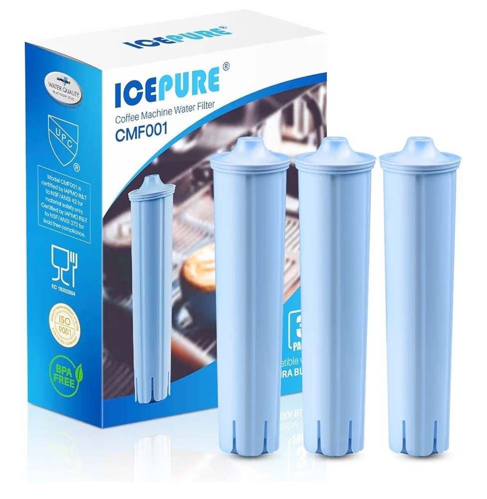 EcoAqua Replacement Filter Compatible with Jura Clearyl/Claris Blue Pack of 3