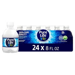 Pure Life Purified Water Bottles, 24 Pack – Still Bottled Water Enhanced with Mi