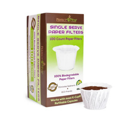 Perfect Pod Single Serve Paper Filters 100 Count Pack of Paper Filters with No L