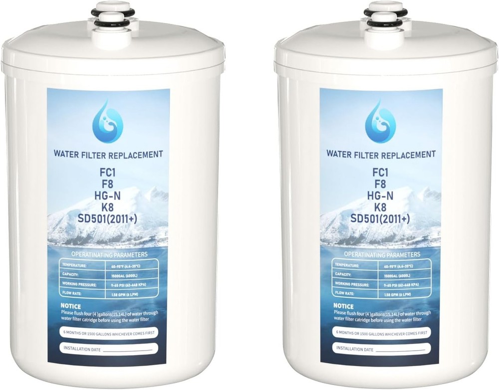 (2) FC1 F8 HG-N Water Filter Replacement Compatible Enagic Leveluk F8 and HG-N