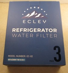 3-Pack ECLEY Refrigerator Water Filter EC-02 Filter 2 New