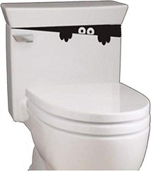 Black 3D Monster Design Toilet Lid Decal, Removable Funny Bathroom Wall Stick…
