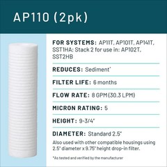 3M Aqua-Pure AP110 2-Pack Whole House Replacement Water Filter Cartridges, 5 …