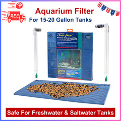 Undergravel Aquarium Filter For 15-20 (High) Gallon Tanks – Two 11.2” x 11.25”