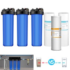 3-Stage 20 Inch Big Blue Whole House Water Filter Housing Filtration System Set