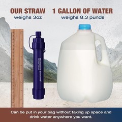 5000L Water Filter Straw,Reusable,w/4xReplacements Personal Emergency Survivalx4