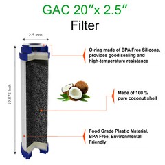 20″ x2.5″ Granular Activated Carbon Water Filter Whole House Cartridge Set of 20