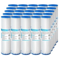 10″x2.5″ 5/20/50 Micron Washable Pleated Sediment Water Filter Cartridge 25 Pack