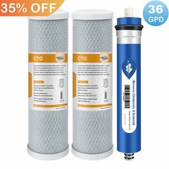36 GPD RO Membrane Carbon Water Filter Combo Pack Fit for GE FX12P FX12M TFM-24