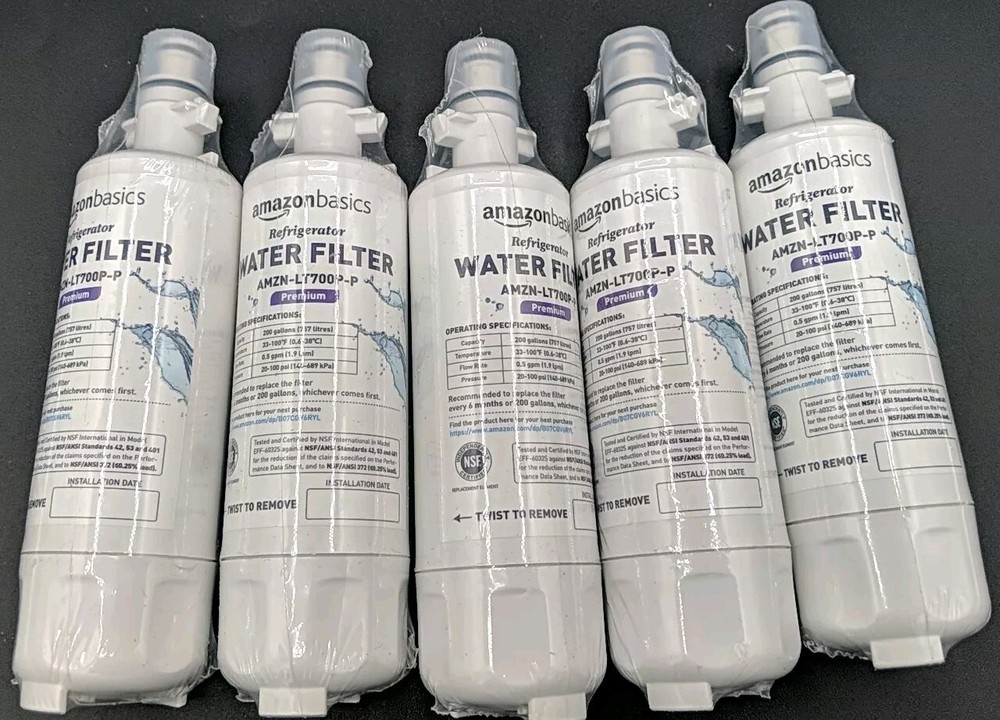 Amazon Basics Replacement LG LT700P Refrigerator Water Filter Cartridge 5 Pack
