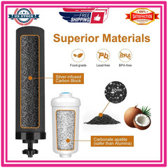 2 Black Purification Elements & 2 Fluoride Filters Compatible with Berkey System