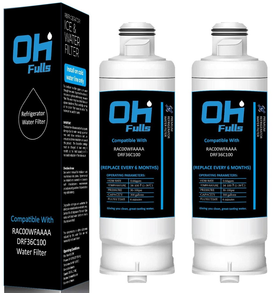 OHFULLS RAC00WFAAAA/DA Water Filter Cartridge Replacement for DRF36C100, 2-Pack