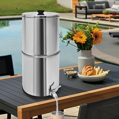 8.5L/2.25Gal Gravity-Fed Water Filter, Countertop Water Purification System