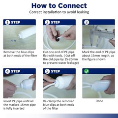 10″x2″ T33 Post Carbon Filter Inline Water Filter Replacement 1/4″ Quick Connect