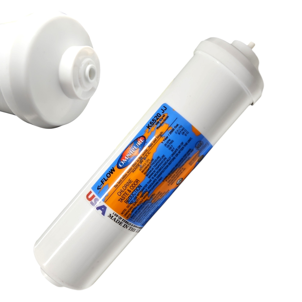 Omnipure K5520-JJ Inline Carbon Block 1mic CTO/Lead/Cyst – 10 x 2.5 1/4 QC
