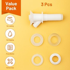 3 Pcs Push-Button Cooler Spigot Replacement, Compatible with Rubbermaid White