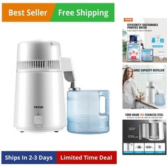 1.1 Gal Distilled Water Machine, 750W Pure Water Distilling w/BPA Free Plasti…