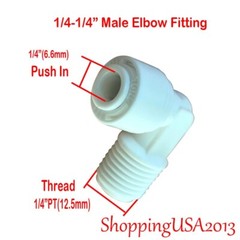 10PCS Male Elbow +10 Pcs Male Straight Fittings 1/4″-1/4″ RO Water Filter