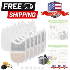 6 Set Replacement Filters & Sponges for 135 fl oz/4L Wilreless Cat Water Foun…
