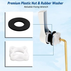 Hibbent Universal Front Mount Metal Toilet Handle Replacement Kit, Brass Toil