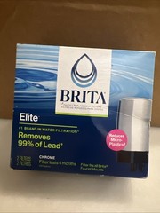 NEW BRITA Faucet Elite Chrome Replacement Filter 2-Pack Remove 99% of Lead