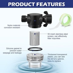 Water Pump Strainer Filter, Compatible with Shurflo Swivel Nut 255-315, 1/2 Inch