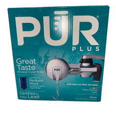 PUR Plus Faucet Mount Water Purifier Filter System Chrome New PFM400HV4