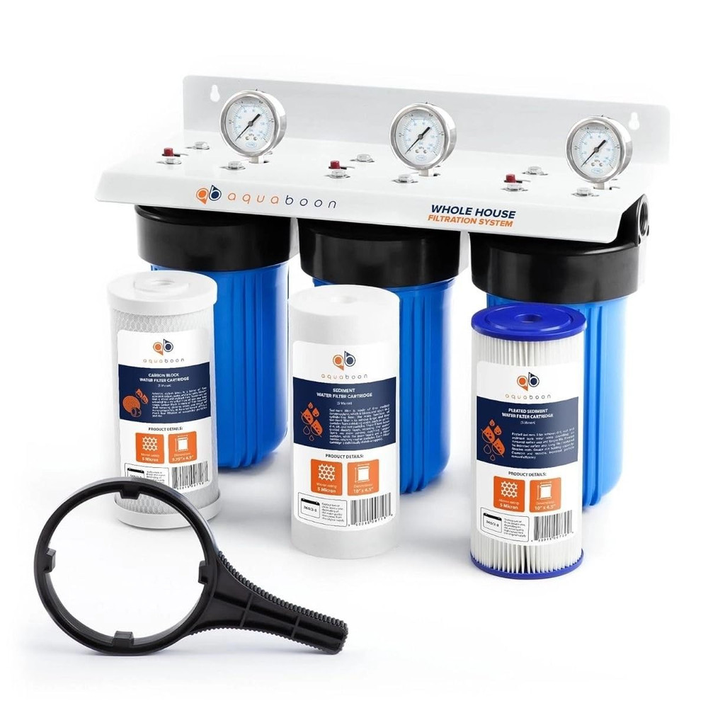 3-Stage Whole House Water Filter System with Sediment & Carbon Filters