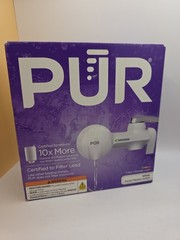 PUR Horizontal Faucet Mount Water Filtration System White, Change Light. (O4)