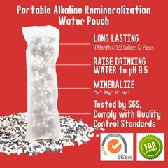 Alkaline Water Filter Pouches 3 Pack Adds Essential Minerals for Hydration