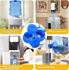 3 and 5 Gallon Water Jug Cap Reusable，Food Grade Silicone Replacement Blue