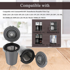 Replacement Parts Grey Reusable Filter Cup, Compatible with Cuisinart Single Ser