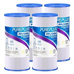 5 Micron 10″ x 4.5″ Whole House Pleated Sediment Filter for Well Water, 4PACK