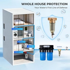 WSP-50 Whole House Spin Down Sediment Water Filter, 50 Micron, Brass, 1″ MNPT