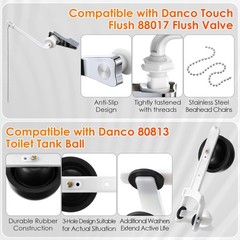 2 PCS Touch Flush Valve Compatible With Eljer Toilets Chrome Plated Hardware