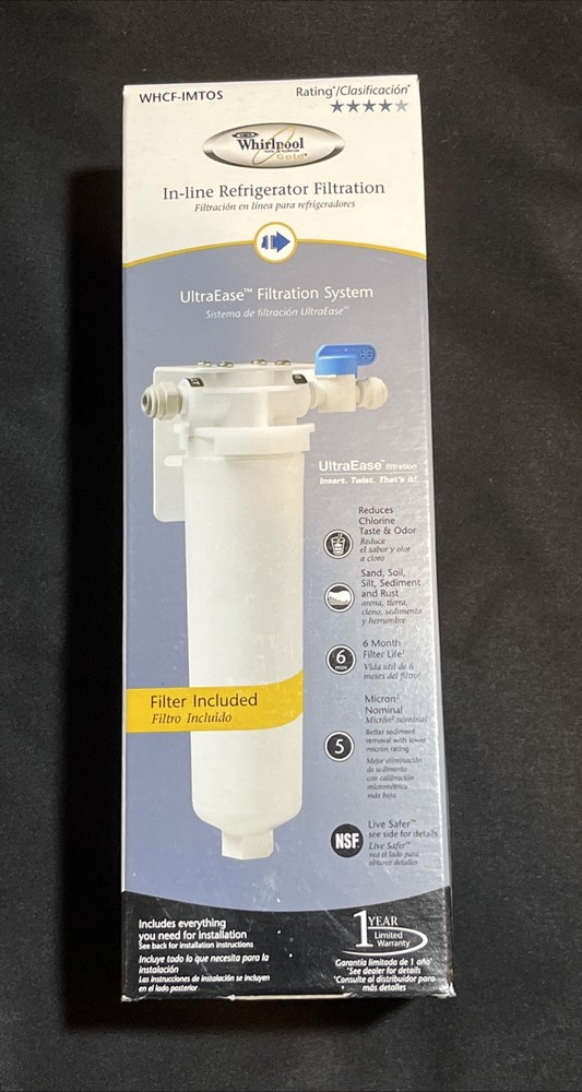 NEW Whirlpool In-Line UltraEase Refrigerator Filtration System WHCF-IMTO