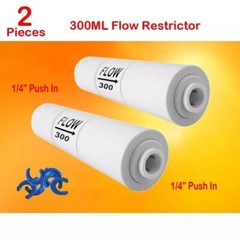 2 Pcs 300 ML Flow Restrictor Push In Quick Connect Unter Sink RO Water Filter