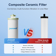 K Series 4-Stage Ceramic Water Filter 2-Pack, Removes 99% PFAS & Chlorine