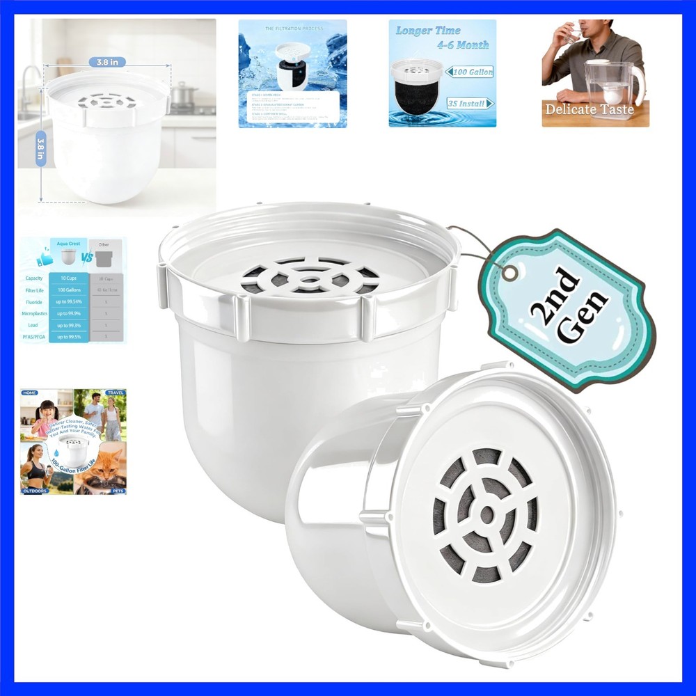 2026 Second Generation Water Pitcher Replacement Filter Compatible with Clear…