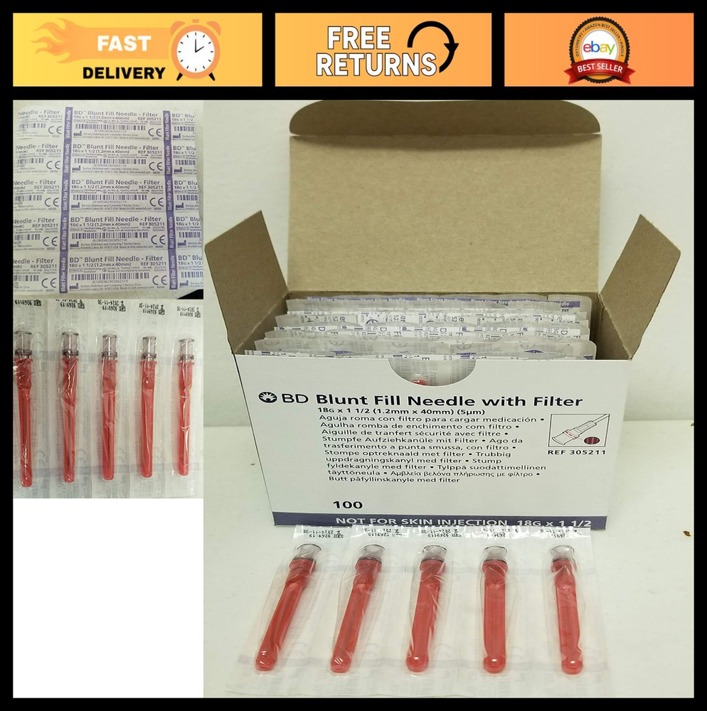 18G Blunt Fill Needles with Filter – 100 Count, 1.5 Inch for Precision Use