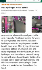 2 Pack Portable Hydrogen Water Bottle Generator 6K+ PPB SPE/PEM USB Rechargeable