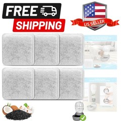 6 Pack Charcoal Replacement Filters for 0.5/1/2.5/4 GAL Gravity Waterer, Cat …