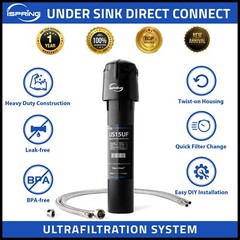 iSpring 15UF Under Sink Water Filter System,0.01μm Ultra Filtration USA Tech
