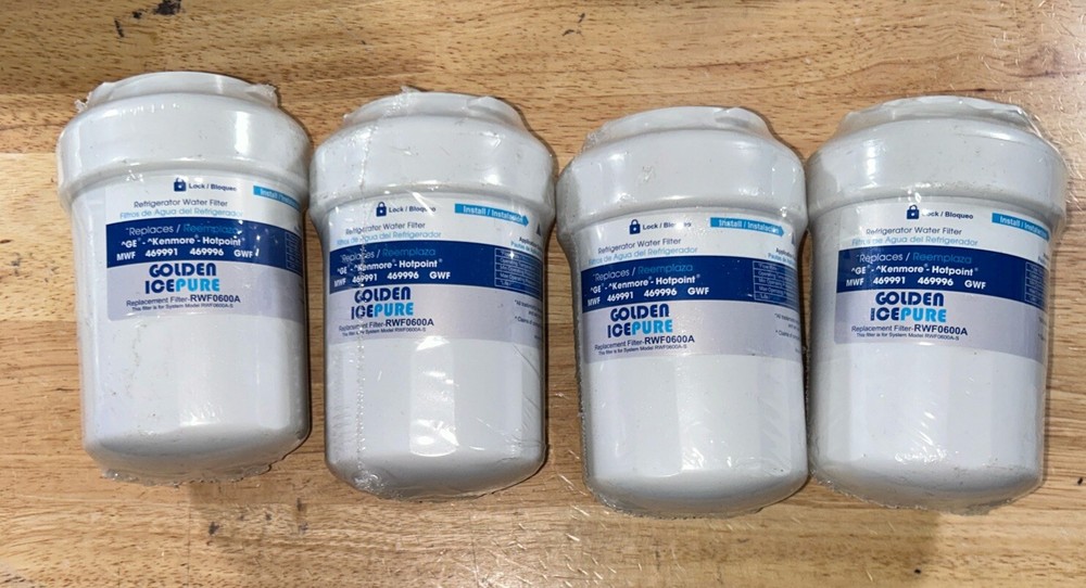Golden ICEPURE RWF0600A Water Filter Replacement for GE & Kenmore 4PACK NEW!