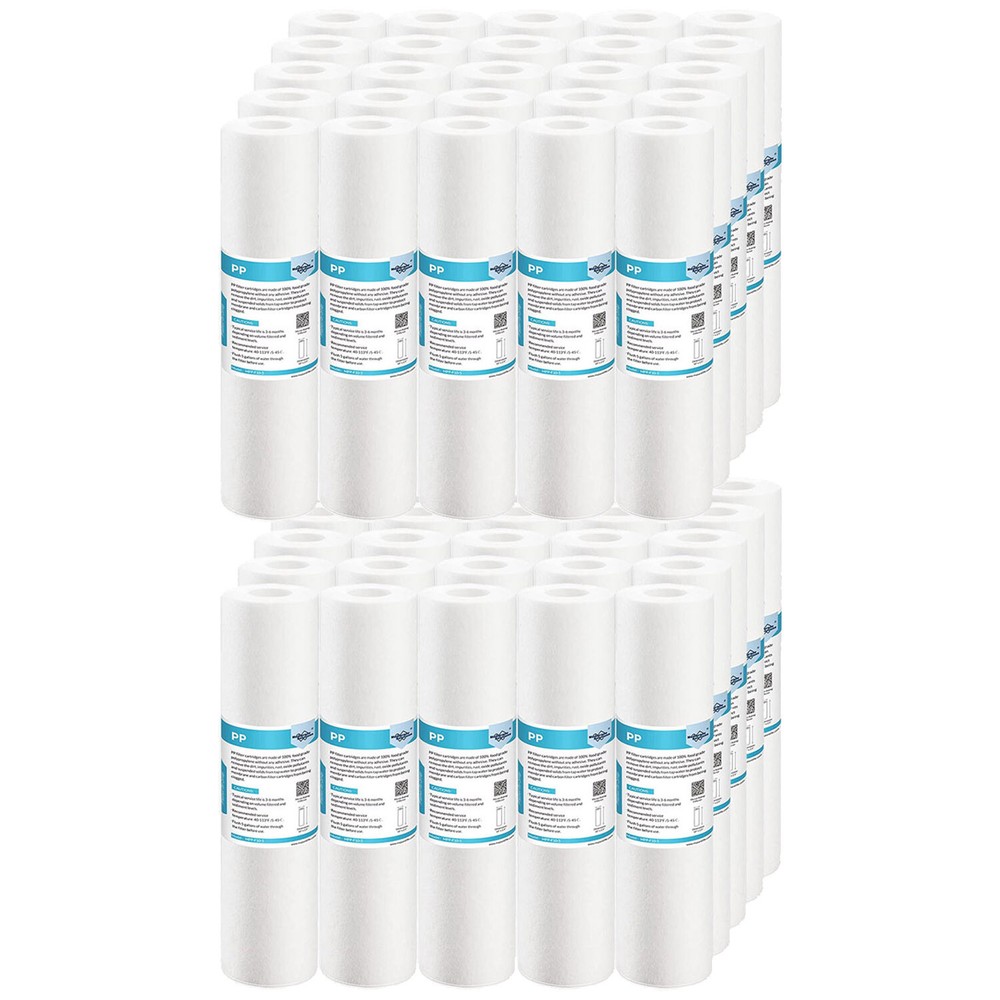 Sediment Melt Blown Water Filter Cartridge Standard 2.5″ x 10″ 5 Micron 50 Pack