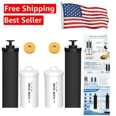 Combo Pack of 4 Berkey Replacement Filters: BB9-2 & PF-2 Compatible – NSF Cer…