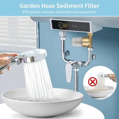 Garden Hose Sediment Filter, Inline Water Filter Washing, Machine Water Filte…