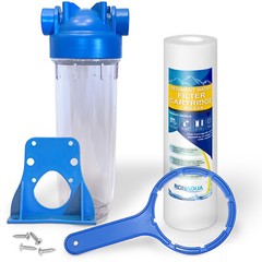 10″ Clear Standard Whole House Water Filter System with 1 Micron Sediment Filter