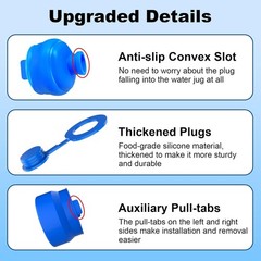 Reusable Food-Grade Silicone Water Jug Caps – 3 Pack for Standard Jugs